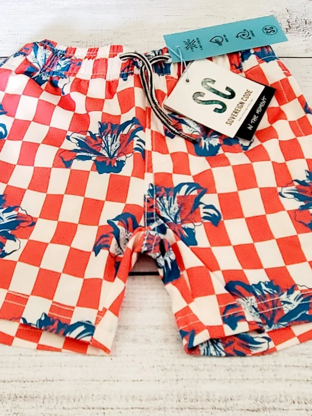 Sovereign Code Kids Session Swim Shorts Floral Size 2T NWT